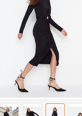 siyah şık elbise - Görsel 4