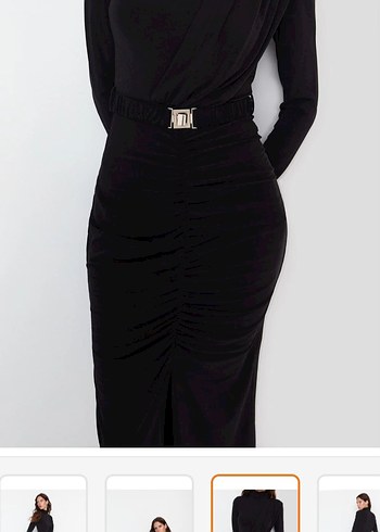 siyah şık elbise - Görsel 2