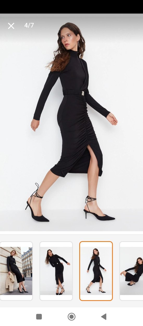 siyah şık elbise - Görsel 4