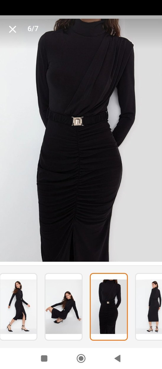siyah şık elbise - Görsel 2