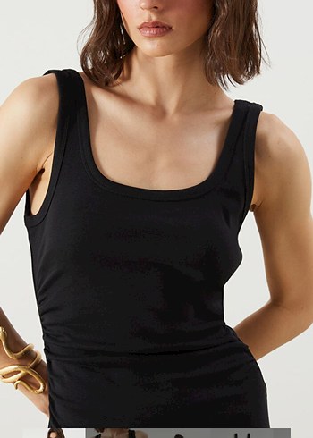 Siyah İnce Askılı Uzun Elbise - Görsel 2