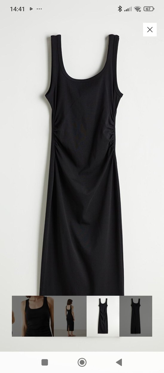 Siyah İnce Askılı Uzun Elbise - Görsel 5