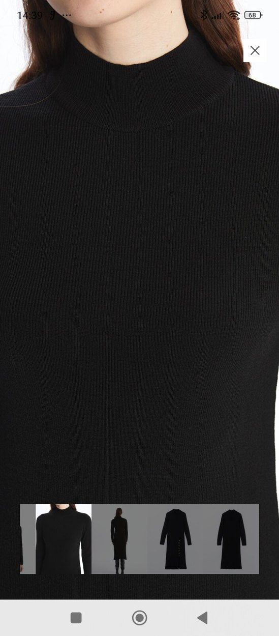 Düğmeli Siyah Uzun Elbise - Görsel 3