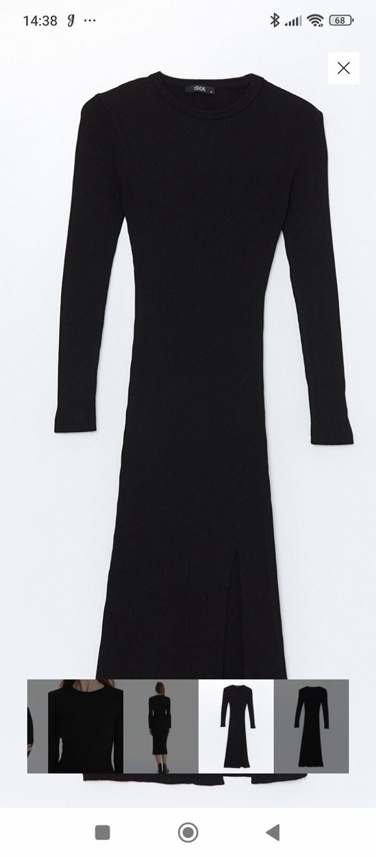 Siyah Yırtmaçlı Uzun Kadın Elbise - Görsel 4