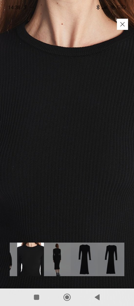 Siyah Yırtmaçlı Uzun Kadın Elbise - Görsel 2