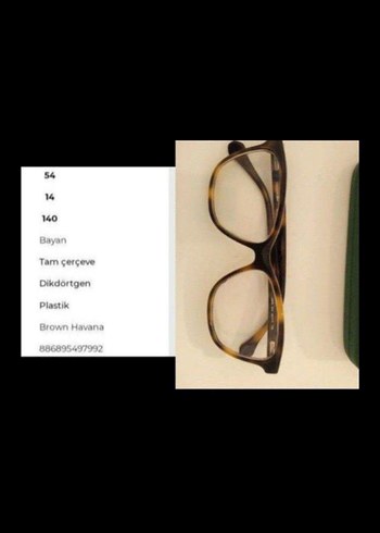 Klasik Bej Kadın Gözlüğü ve Fermuarlı Kılıf - Görsel 5