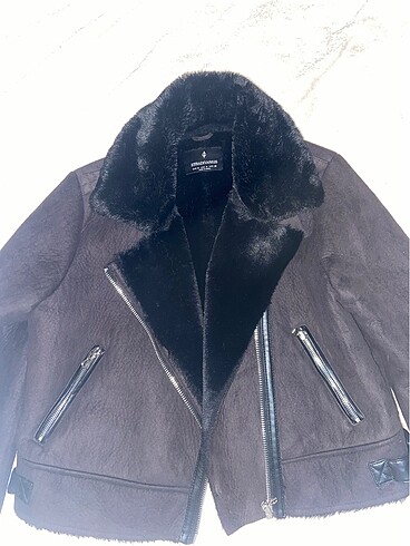 stradivarius biker kürk ceket