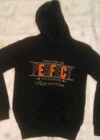 Siyah Kapüşonlu Kadın Sweatshirt