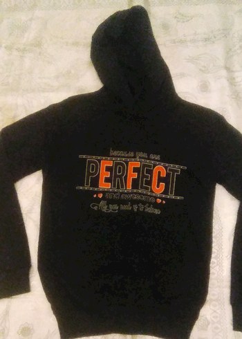 Diğer Siyah Kapüşonlu Kadın Sweatshirt