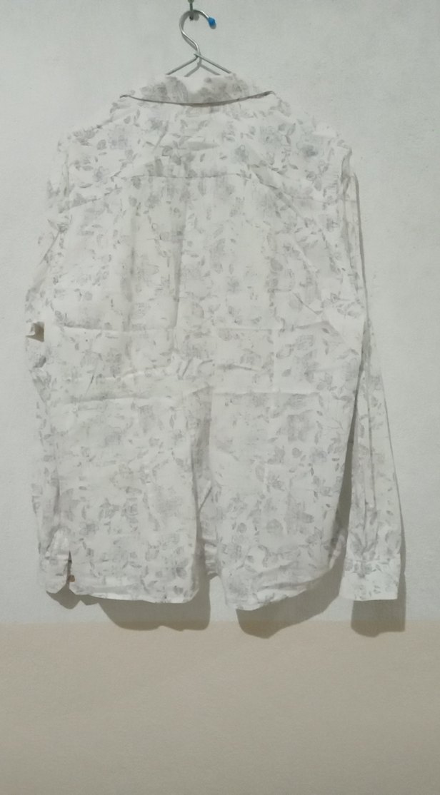 Kadın Beyaz Keten Uzun Kollu Gömlek - Görsel 2