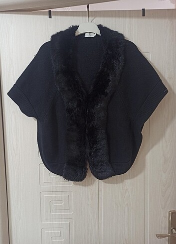 Silk Cashmere Bayan Siyah Panço