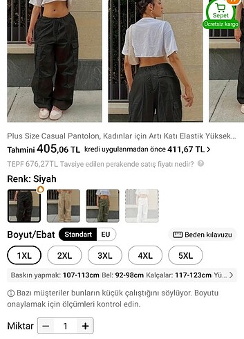 xl Beden Parasut pantolon