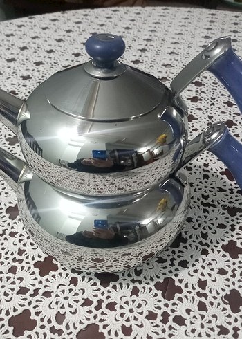Karaca marka tobak modeli çelik çaydanlık takımı