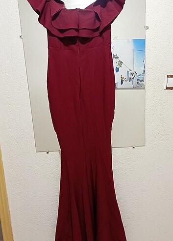 l Beden bordo Renk Abiye elbise uzun elbise 