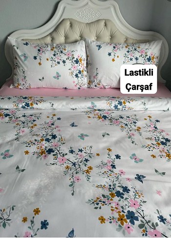 Lastikli Desenli Çarşaf Takımı - Görsel 6