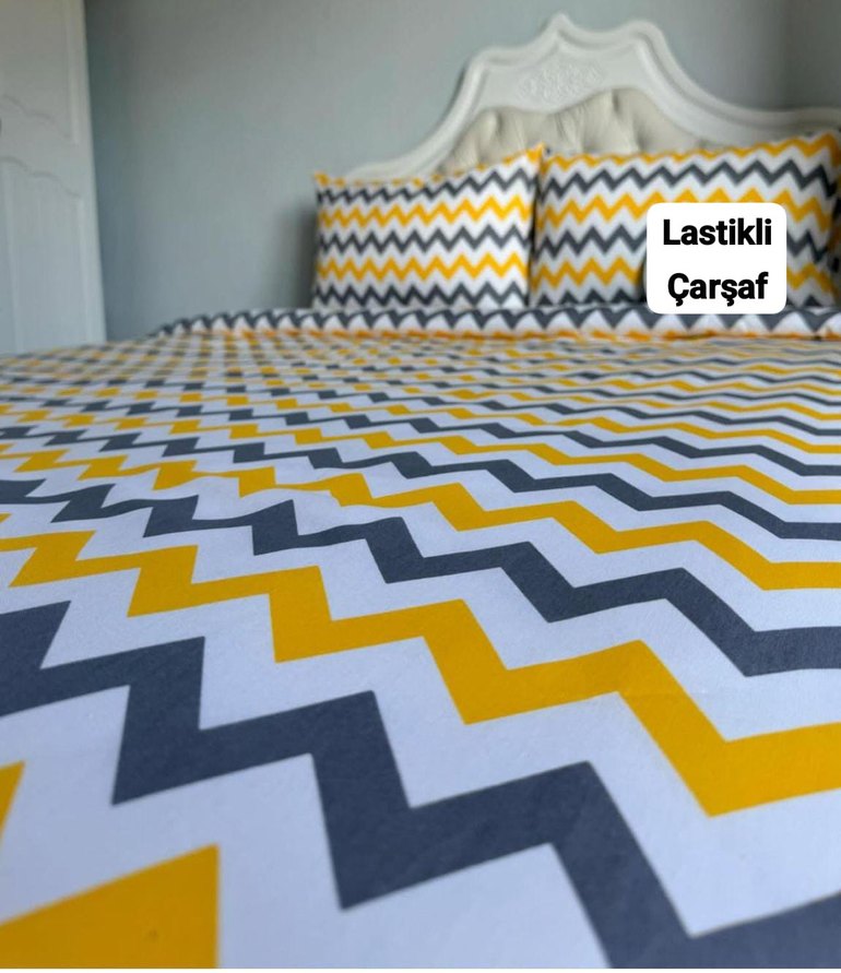 Lastikli Desenli Çarşaf Takımı - Görsel 5