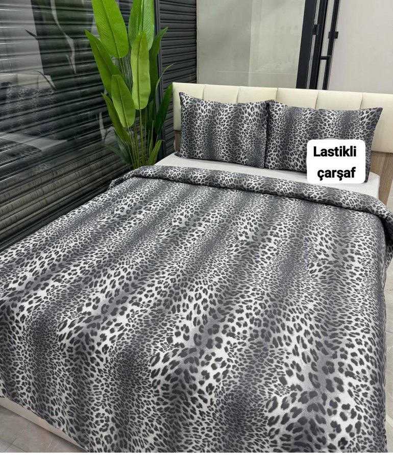 Lastikli Desenli Çarşaf Takımı - Görsel 2