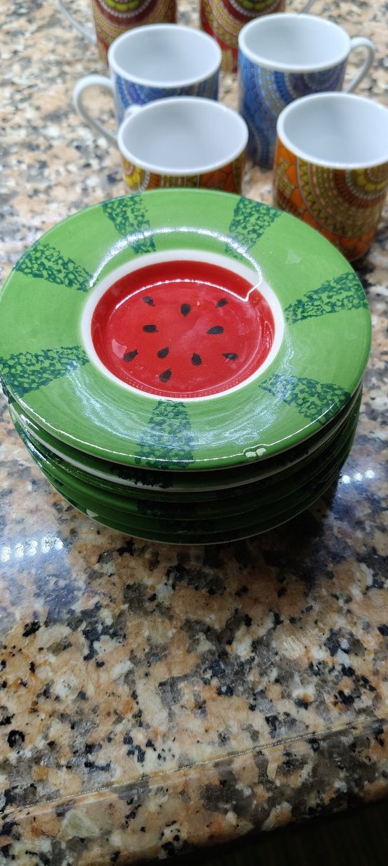 Renkli Karpuz Desenli Tabak Seti - Görsel 2