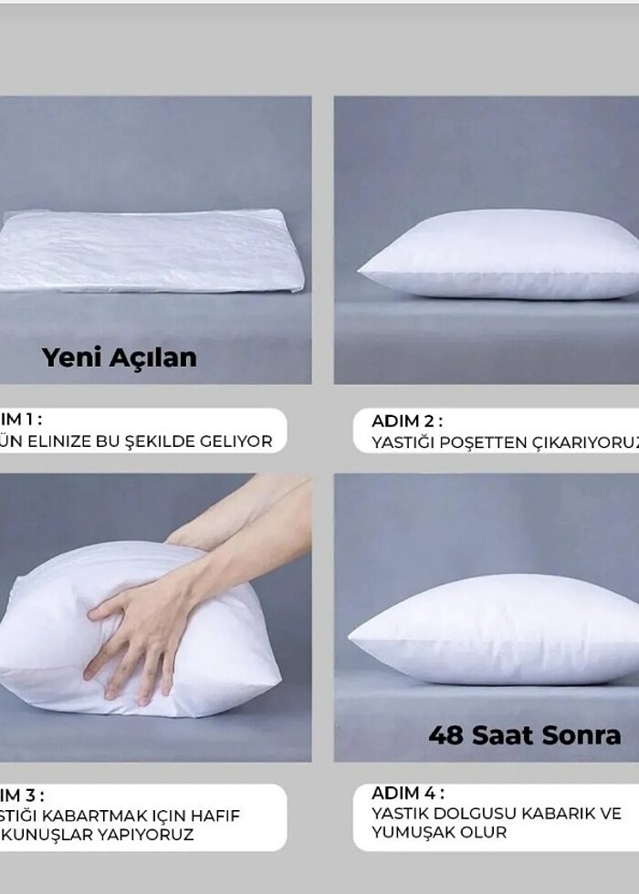 2 adet Soft Microfiber Silikon Yastık 700 Gr , Antialerjik , Ote - Görsel 2