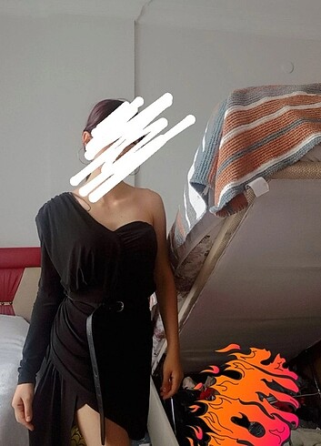 s Beden Mini elbise siyah ????