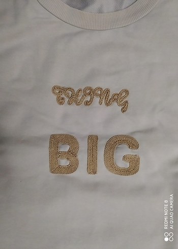 Beyaz Baskılı Kadın Uzun Sweatshirt - Görsel 4