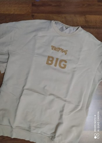 Beyaz Baskılı Kadın Uzun Sweatshirt - Görsel 3