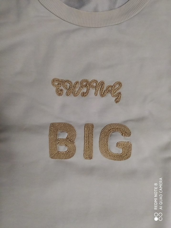 Beyaz Baskılı Kadın Uzun Sweatshirt - Görsel 4