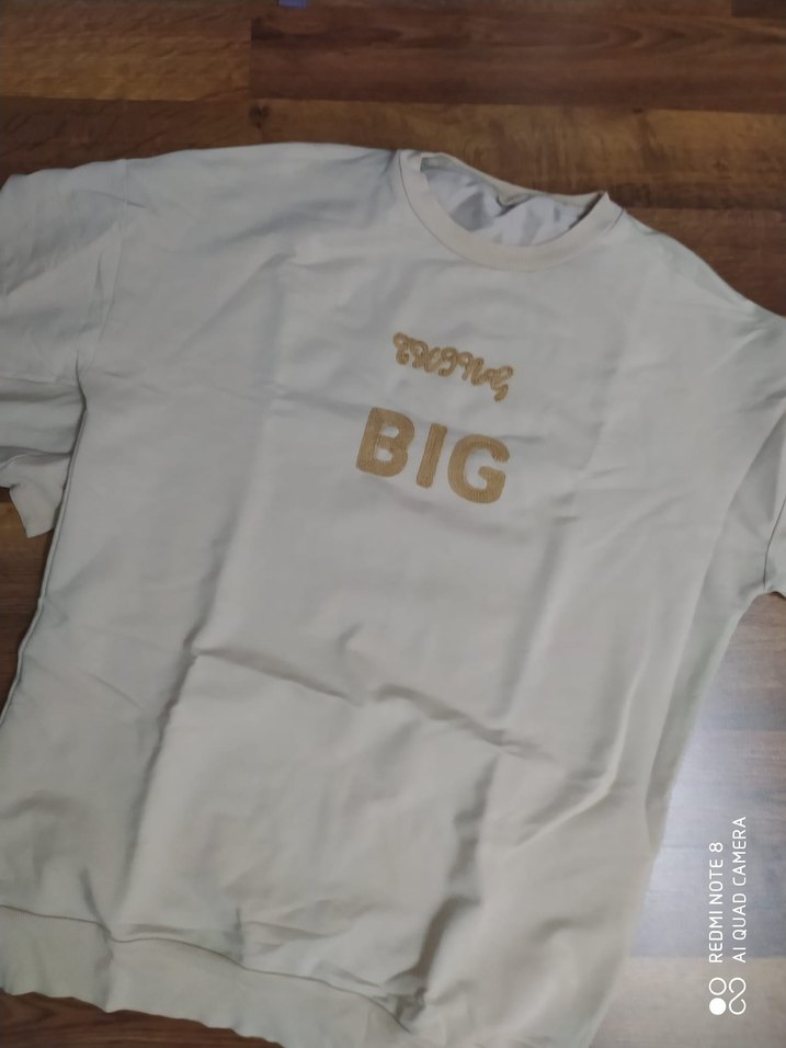 Beyaz Baskılı Kadın Uzun Sweatshirt - Görsel 3