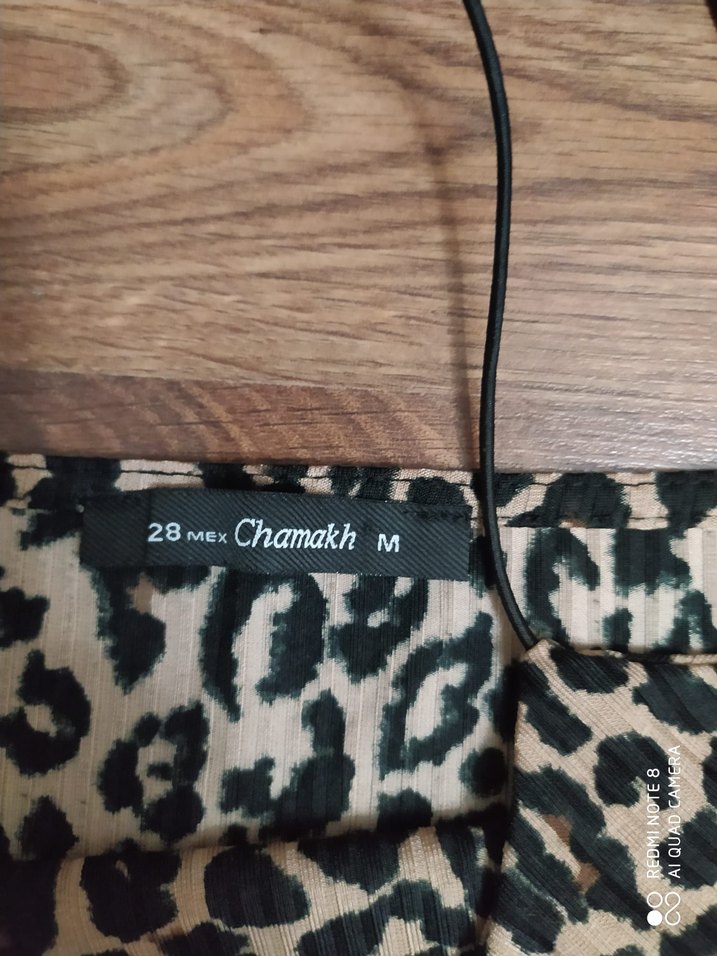 Leopar Desenli İnce Askılı Mini Kadın bluz. - Görsel 2