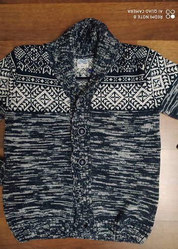 Gri Desenli Örgü Erkek Hırka - Görsel 2