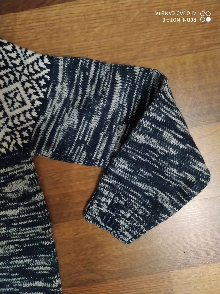 Gri Desenli Örgü Erkek Hırka - Görsel 4