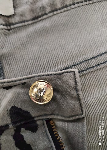 Gri Leopar Desenli Payetli Kadın Kumaş Pantolon - Görsel 6