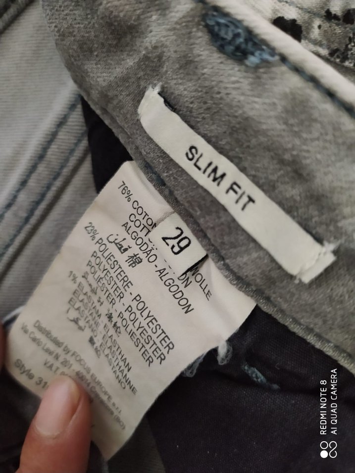 Gri Leopar Desenli Payetli Kadın Kumaş Pantolon - Görsel 5