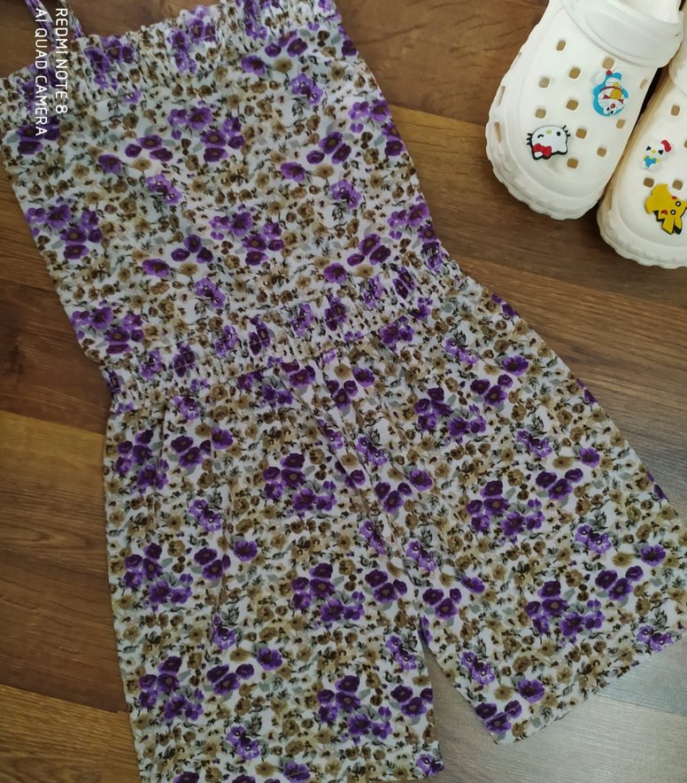 Mor Bağcıklı Dantel Detaylı Kız Tulum - Görsel 2