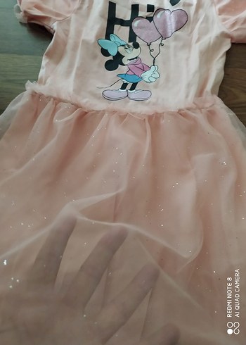 Kız Çocuk Pembe Kısa Kollu Elbise - Görsel 5