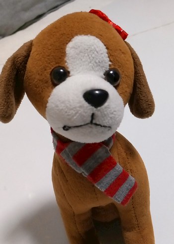  Beden Renk Kahverengi Fularlı Peluş Köpek Oyuncak