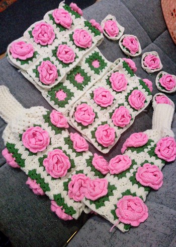 Çiçek Desenli Bohem Kadın Hırka - Görsel 6