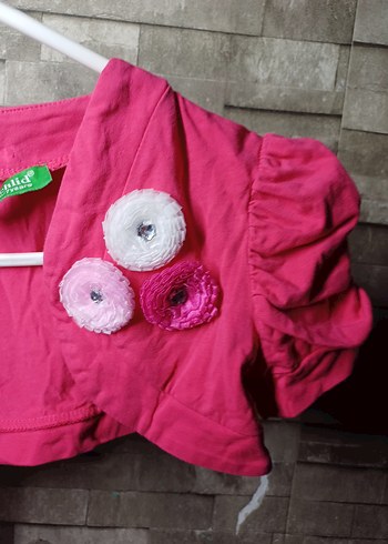 Kız Çocuk Pembe Düğmeli Bolero - Görsel 4