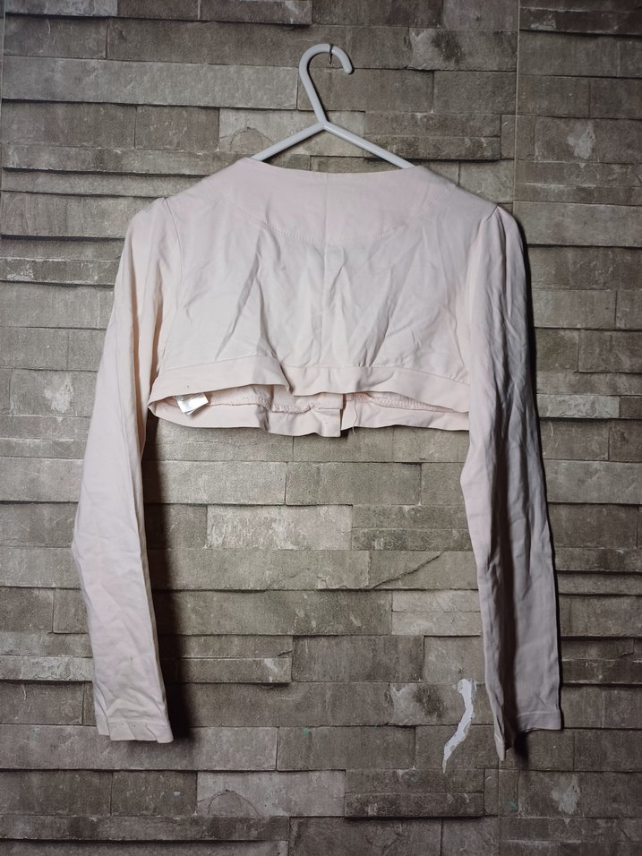 Bej Kız çocuk Bolero, Uzun Kollu, Düğmeli - Görsel 2