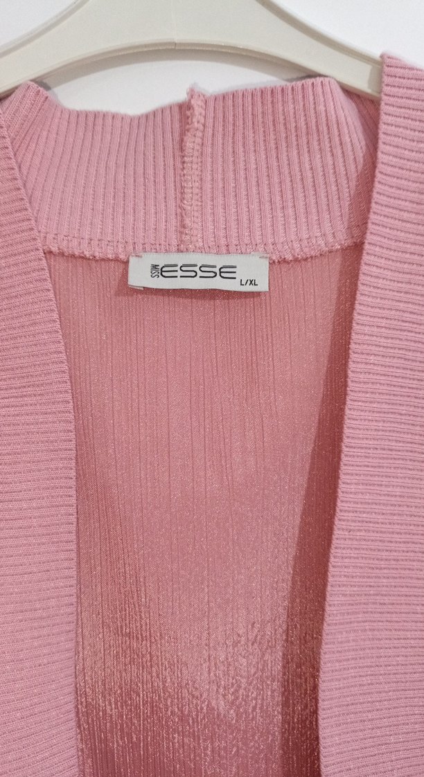 Pembe Parlak Uzun balon Kollu Kadın kimono - Görsel 3