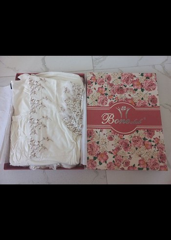 Nakışlı Beyaz Hamile ve Lohusa Gecelik - Görsel 4