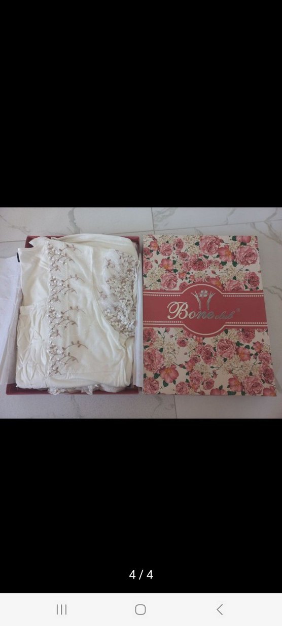 Nakışlı Beyaz Hamile ve Lohusa Gecelik - Görsel 4