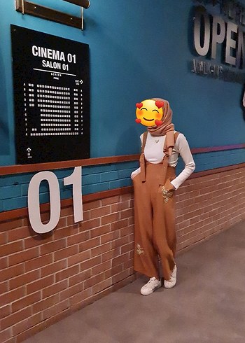 36 Beden Kamel Renkli, Uzun, Salaş Kadın Tulum