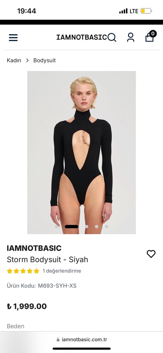 IAMNOTBASIC Siyah Bodysuit - Görsel 2