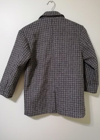 Zara Erkek Çocuk Kahverengi Ekose Yün Palto - Görsel 4