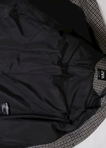 Zara Erkek Çocuk Kahverengi Ekose Yün Palto - Görsel 7