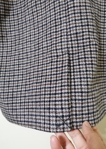 Zara Erkek Çocuk Kahverengi Ekose Yün Palto - Görsel 5