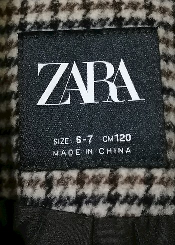 Zara Erkek Çocuk Kahverengi Ekose Yün Palto - Görsel 6