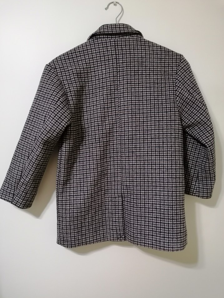 Zara Erkek Çocuk Kahverengi Ekose Yün Palto - Görsel 4