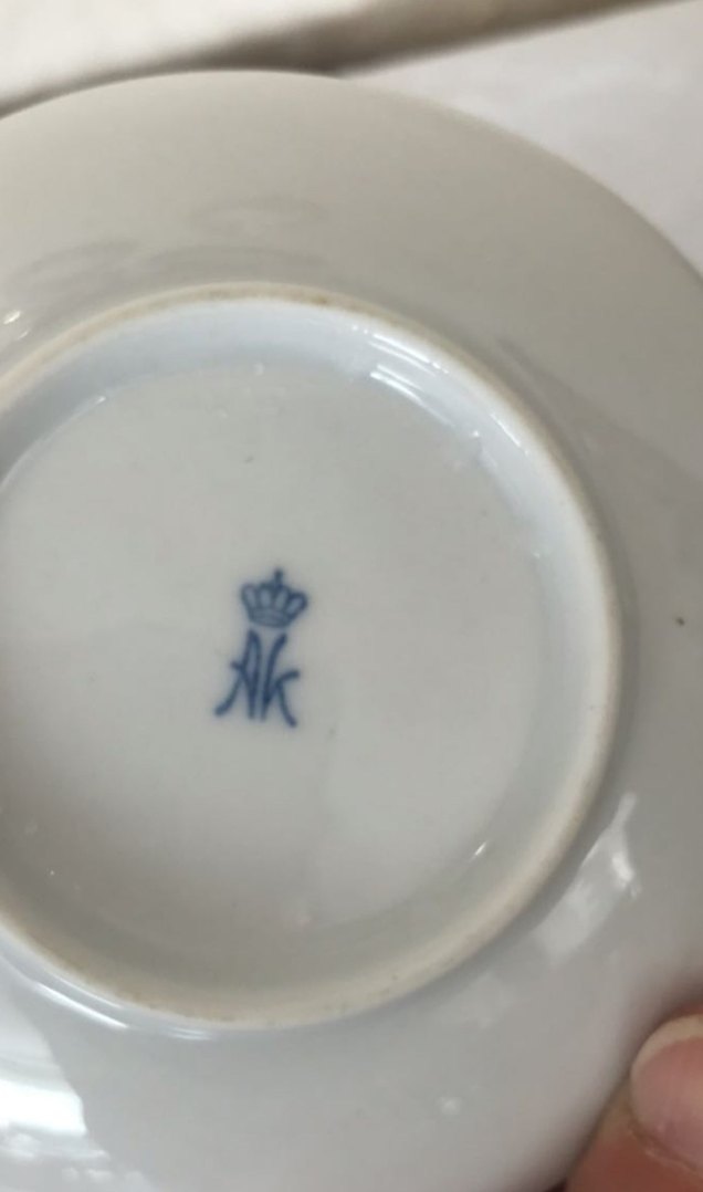 Antika Alman bavaria. Beyaz Altın Desenli lokumluk. - Görsel 5